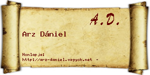 Arz Dániel névjegykártya